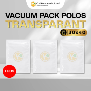 1 (2) Vacuum Pack/Bag 30 x 40 Polos Non Embossed Transparan