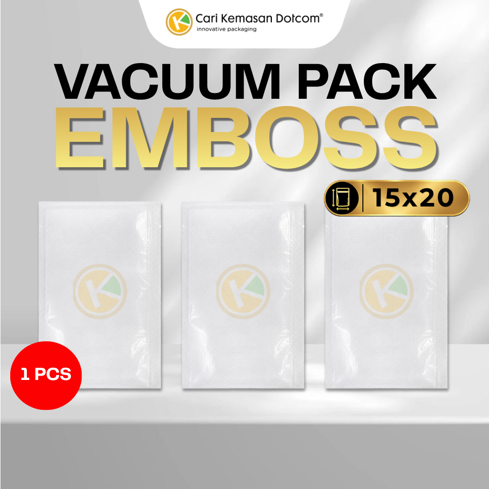 Vacuum Pack/Bag 15 x 20 Polos Embossed Transparan