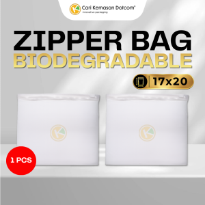 1 (2) Plastik Zipper Bag 17 x 20 Frosted Biodegradable