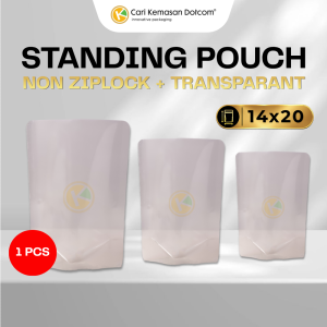 1 Standing Pouch Nylon 14 x 20 Kemasan Plastik Tanpa Ziplock Transparan