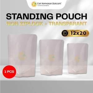 1 Standing Pouch Nylon 12 x 20 Kemasan Plastik Tanpa Ziplock Transparan