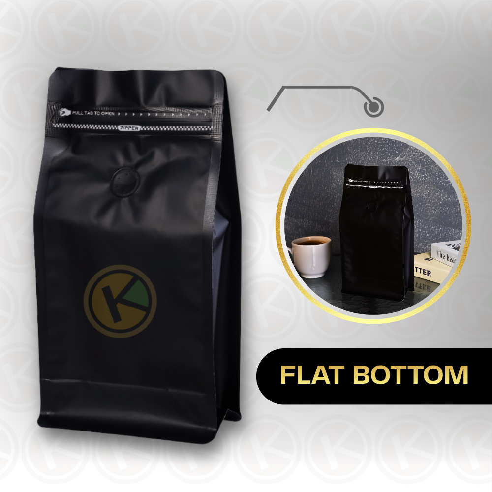 Flat Bottom 13 x 26 dengan Valve Kemasan Plastik Ziplock Warna Hitam - Gambar 3