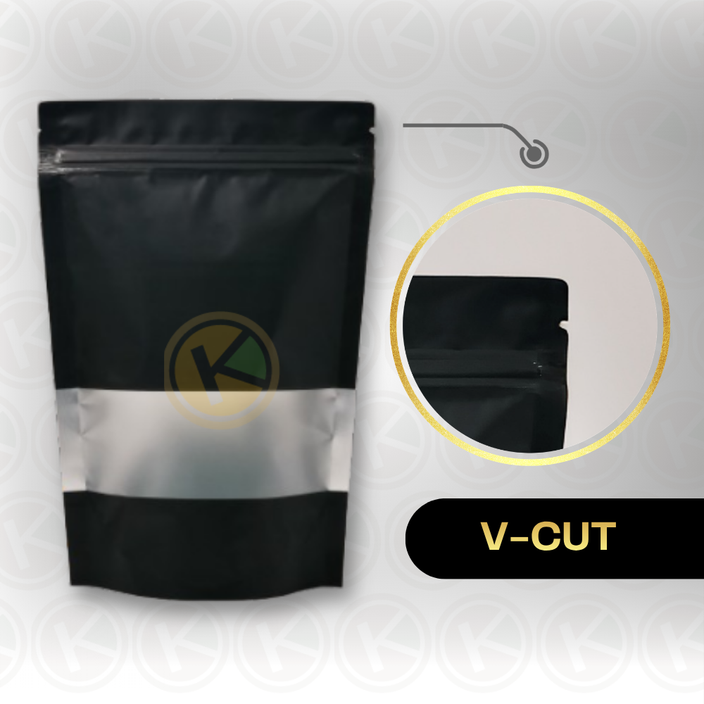 Standing Pouch 14 x 22 Kemasan Plastik Ziplock Window Warna Hitam - Gambar 3