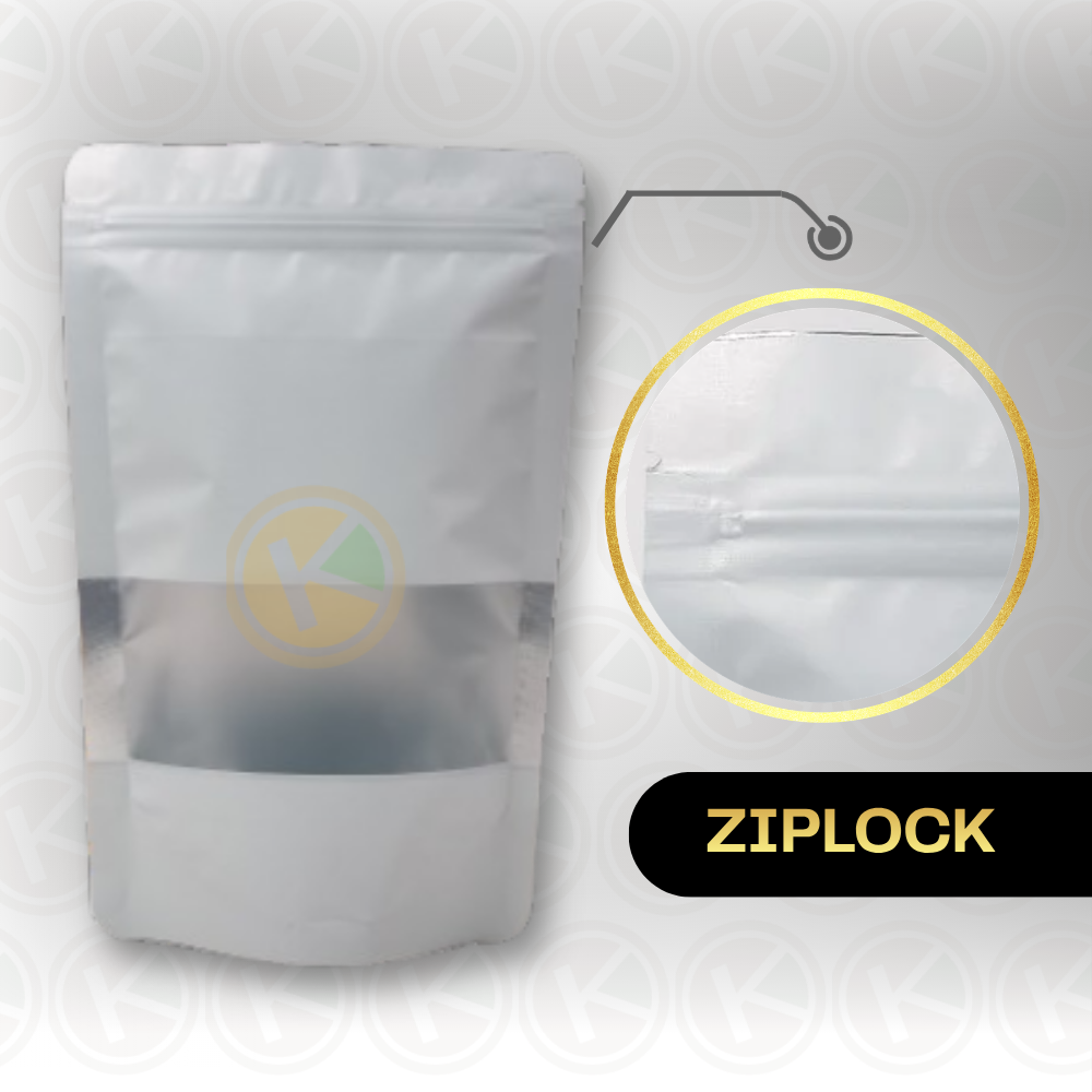 Standing Pouch 16 x 24 Kemasan Plastik Ziplock Window Warna Putih - Gambar 3