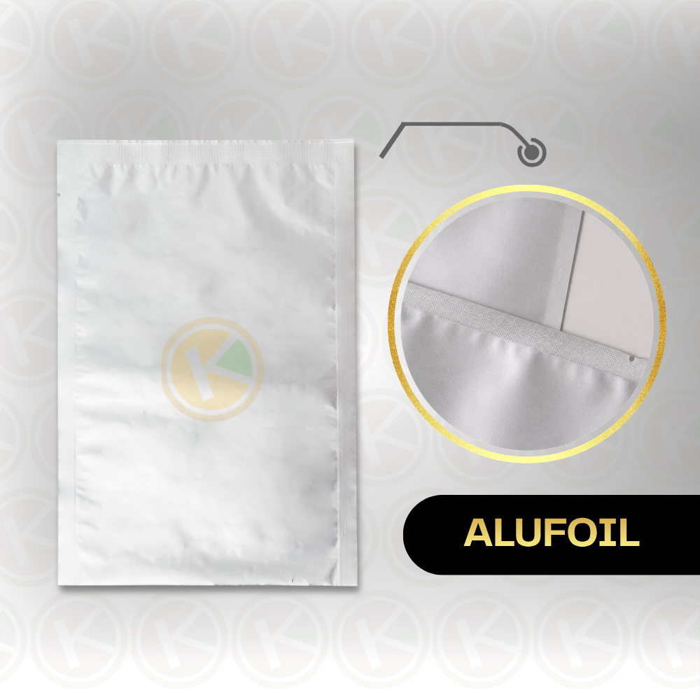 Three Side Seal 16 x 24 Kemasan Plastik Alumunium Foil Warna Doff - Gambar 3