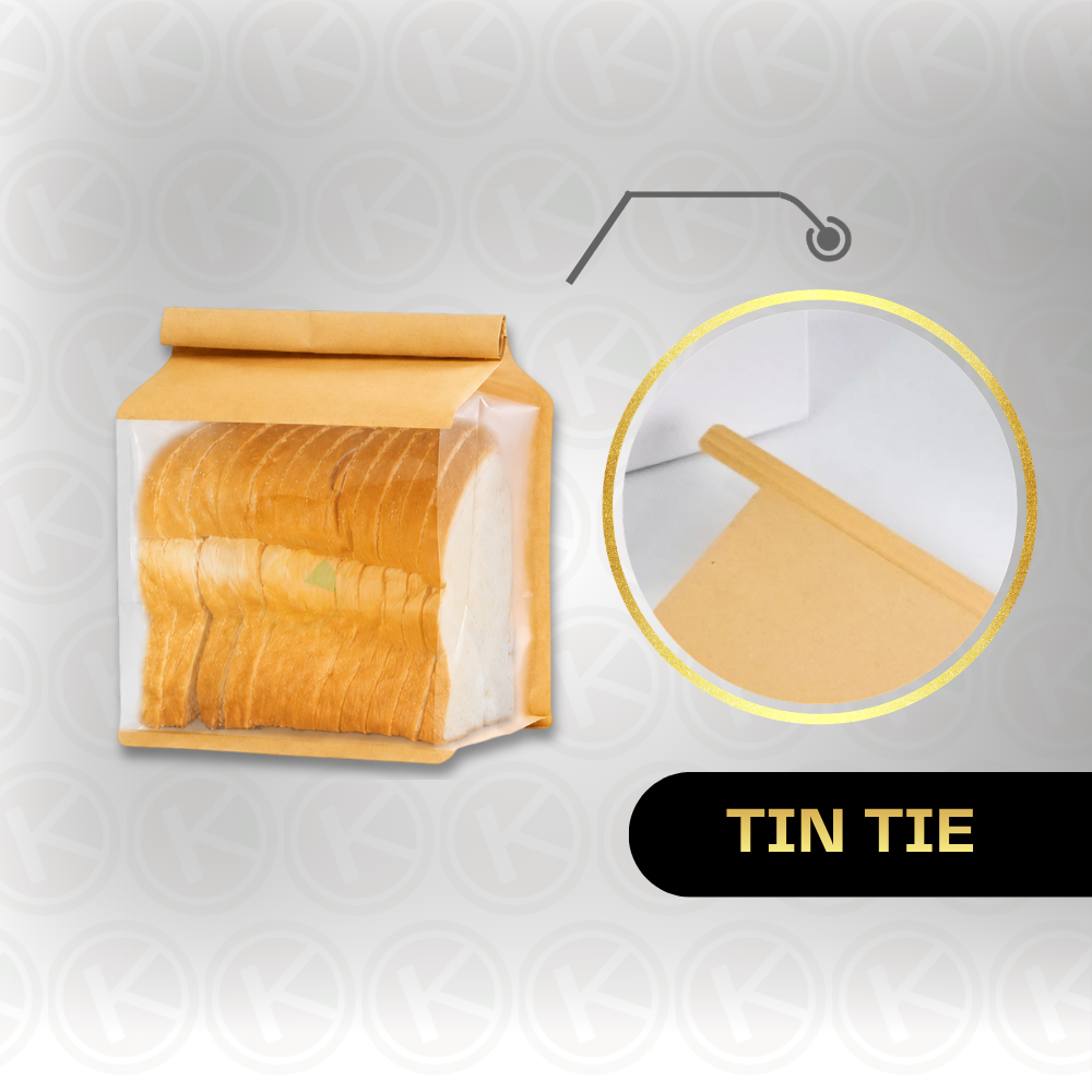 Kantong Kertas Coklat Roti Tawar 13 x 27- Paper Bag Snack Window Transparan - Gambar 3