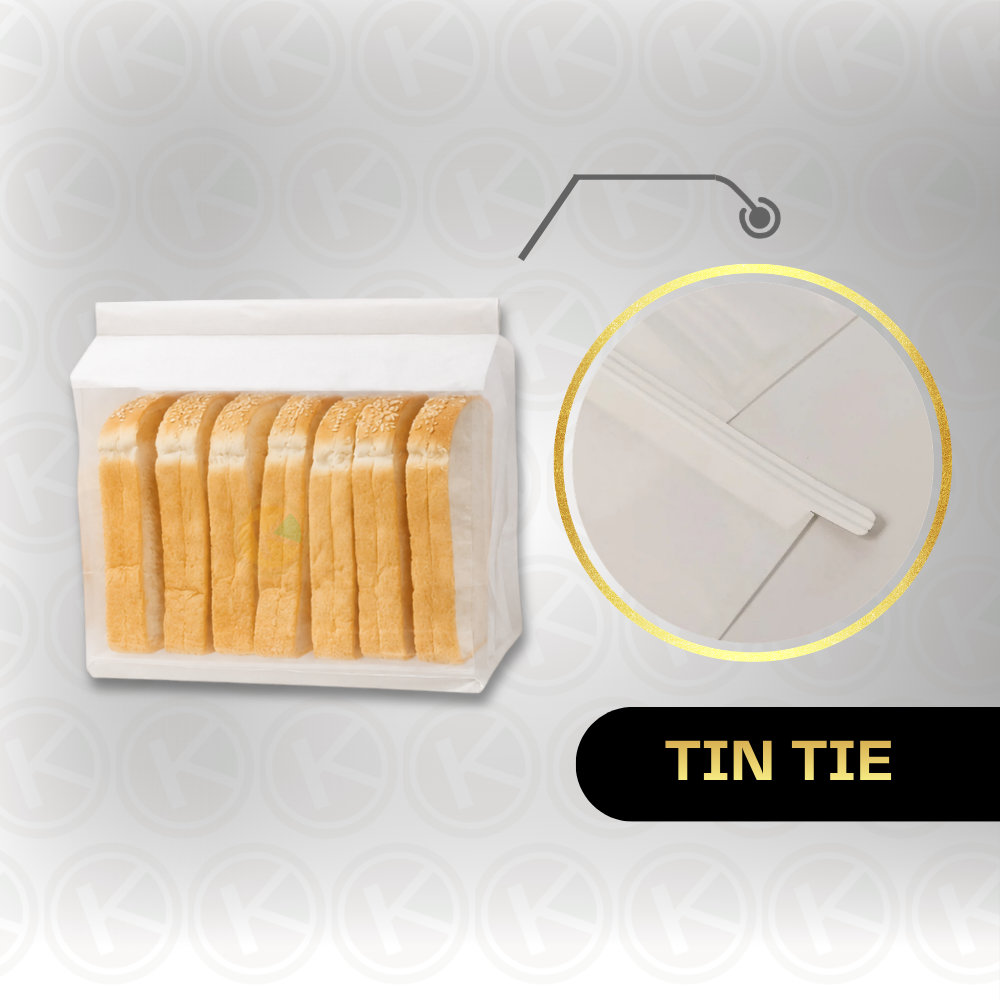 Kantong Roti Tawar 13x27 Wire Toast Bag Putih Window Transparan - Gambar 3
