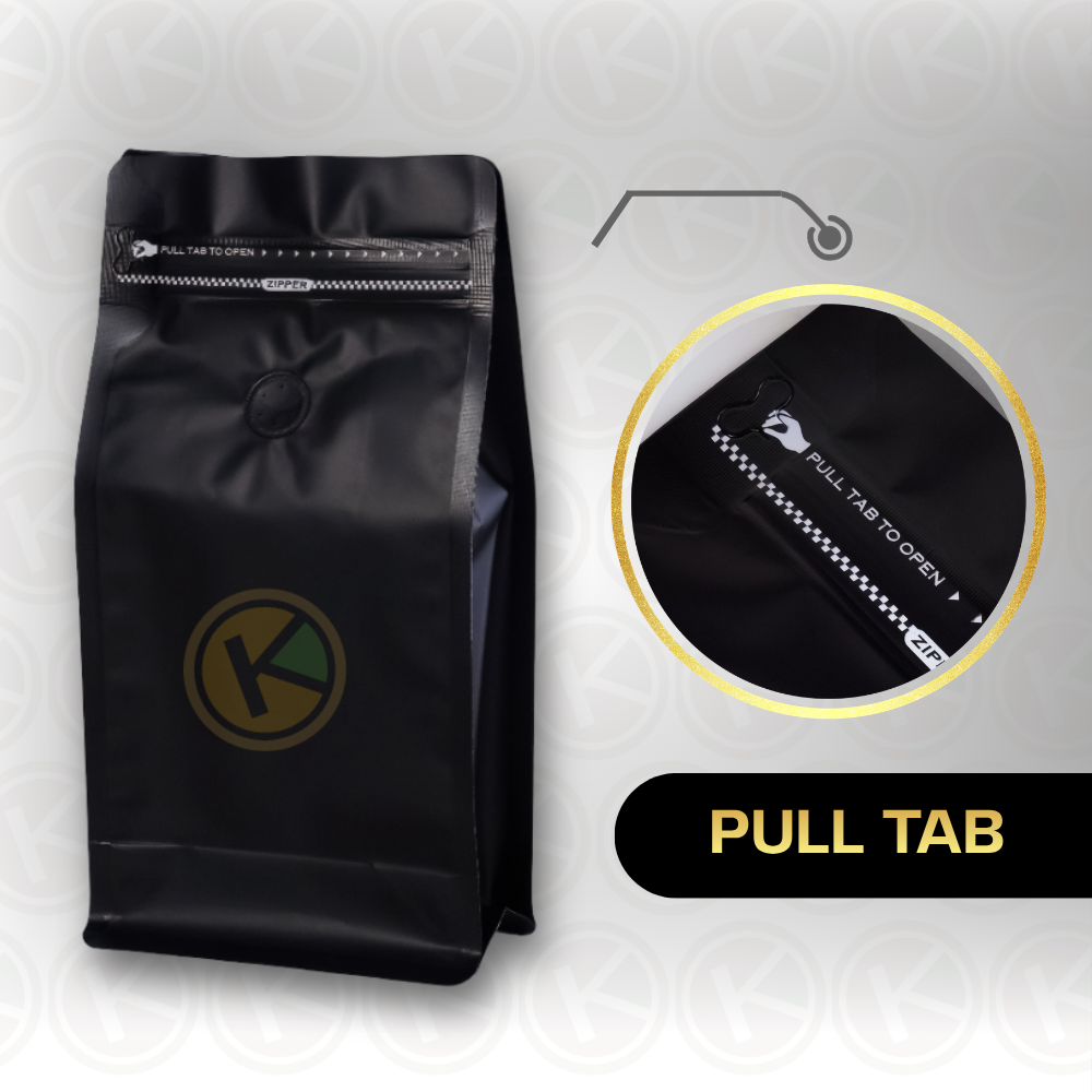 Flat Bottom 13 x 26 dengan Valve Kemasan Plastik Ziplock Warna Hitam - Gambar 5