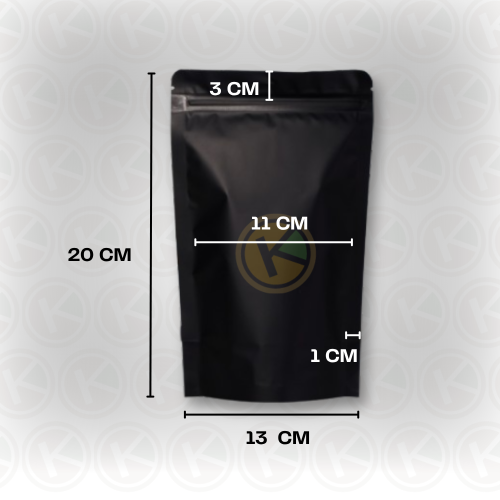 Standing Pouch 13 x 20 Kemasan Plastik Ziplock Non Window Hitam - Gambar 2