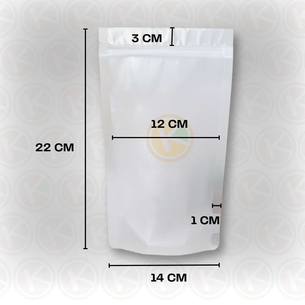 Standing Pouch 14 x 22 Kemasan Plastik Ziplock Transparan Doff - Gambar 2