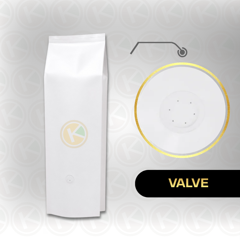 Gusset + Valve (13,5+7+1) x 42 Kemasan Plastik Metalized Putih Doff - Gambar 4