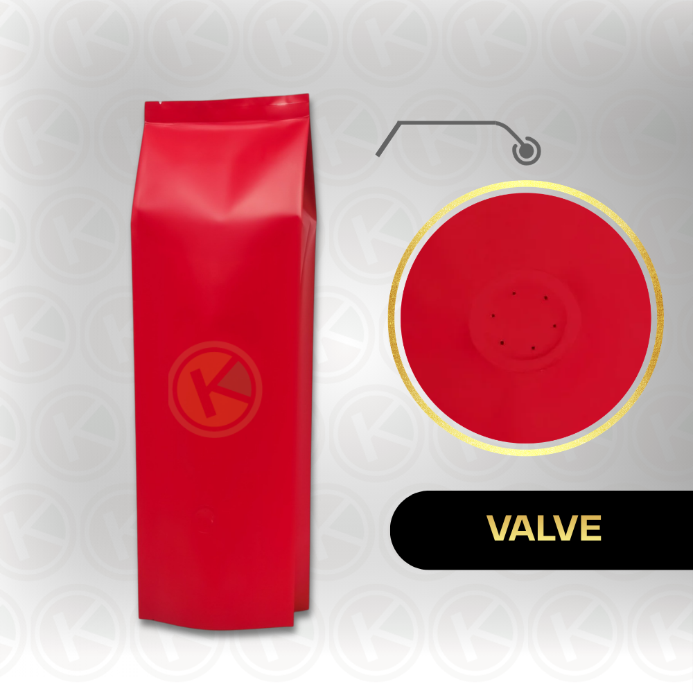 Gusset + Valve (13,5+7+1) x 42 Kemasan Plastik Metalized Merah Doff - Gambar 4