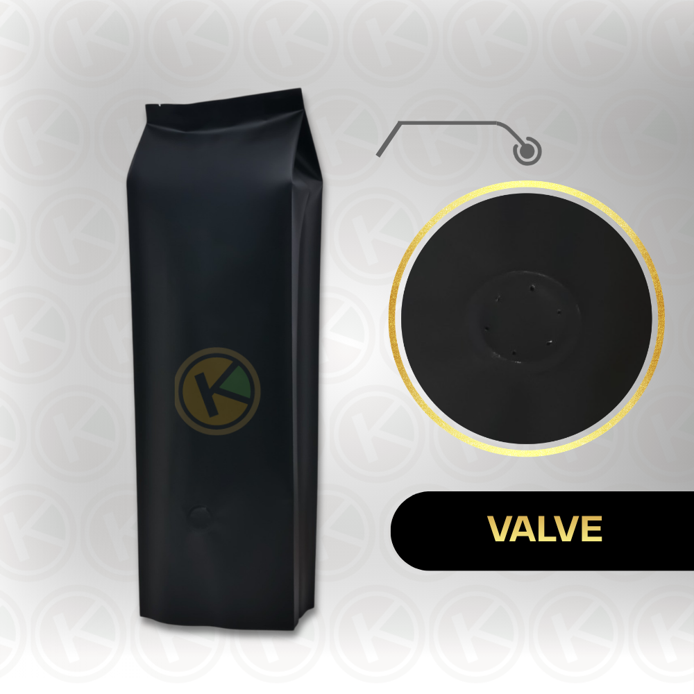 Gusset + Valve (13,5+7+1) x 42 Kemasan Plastik Metalized Hitam Doff - Gambar 4