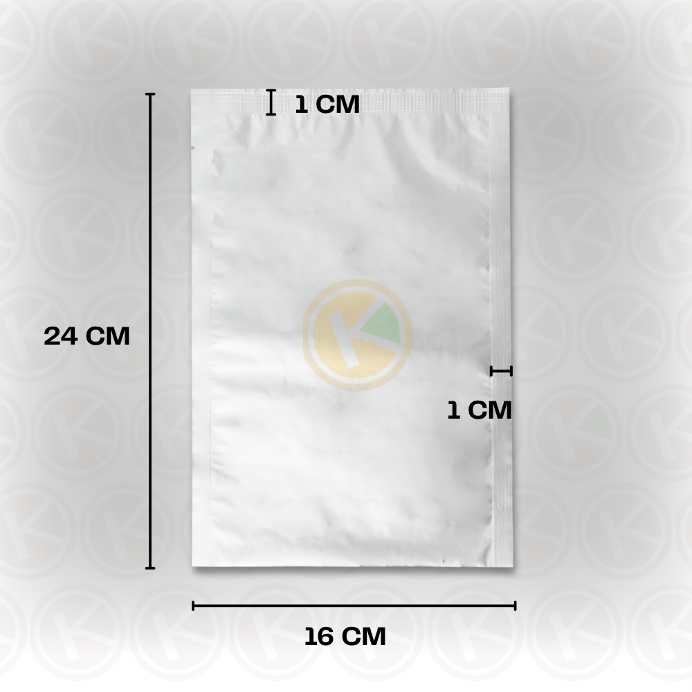 Three Side Seal 16 x 24 Kemasan Plastik Alumunium Foil Warna Doff - Gambar 2