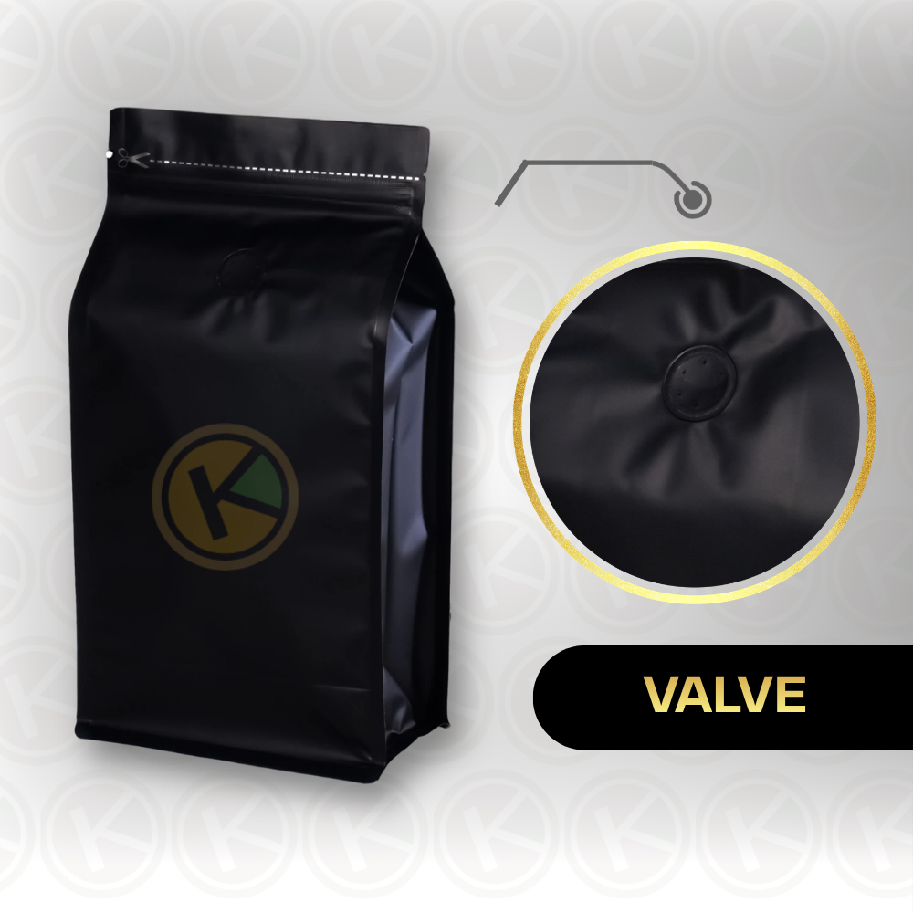Flat Bottom 10 x 15 dengan Valve Kemasan Plastik Ziplock Warna Hitam - Gambar 5