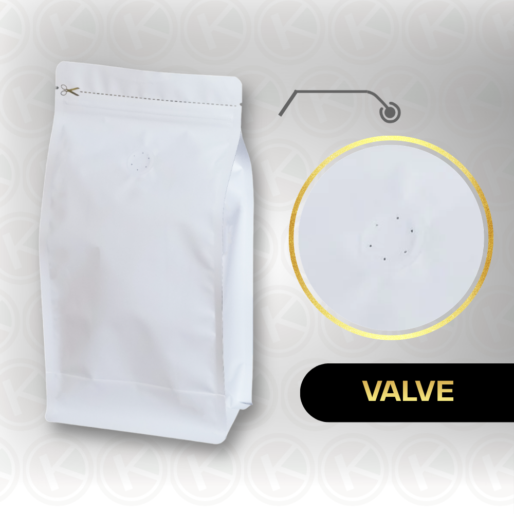 Flat Bottom 16 x 24 dengan Valve Kemasan Plastik Ziplock Warna Putih - Gambar 5