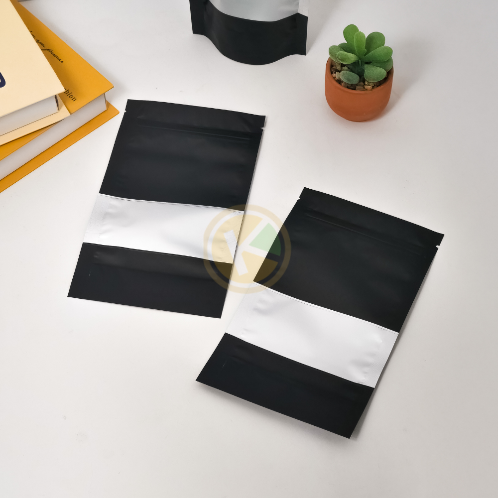 Standing Pouch 14 x 22 Kemasan Plastik Ziplock Window Warna Hitam - Gambar 5