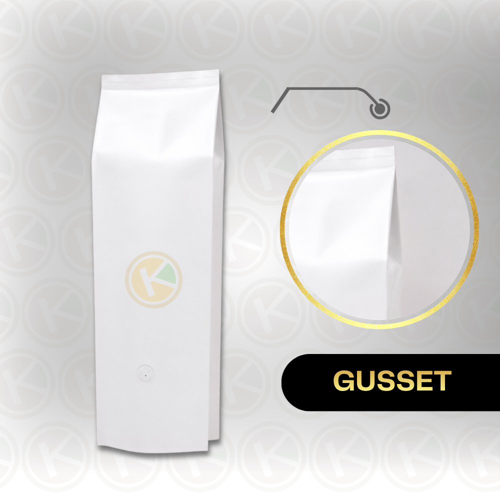 Gusset + Valve (13,5+7+1) x 42 Kemasan Plastik Metalized Putih Doff - Gambar 5