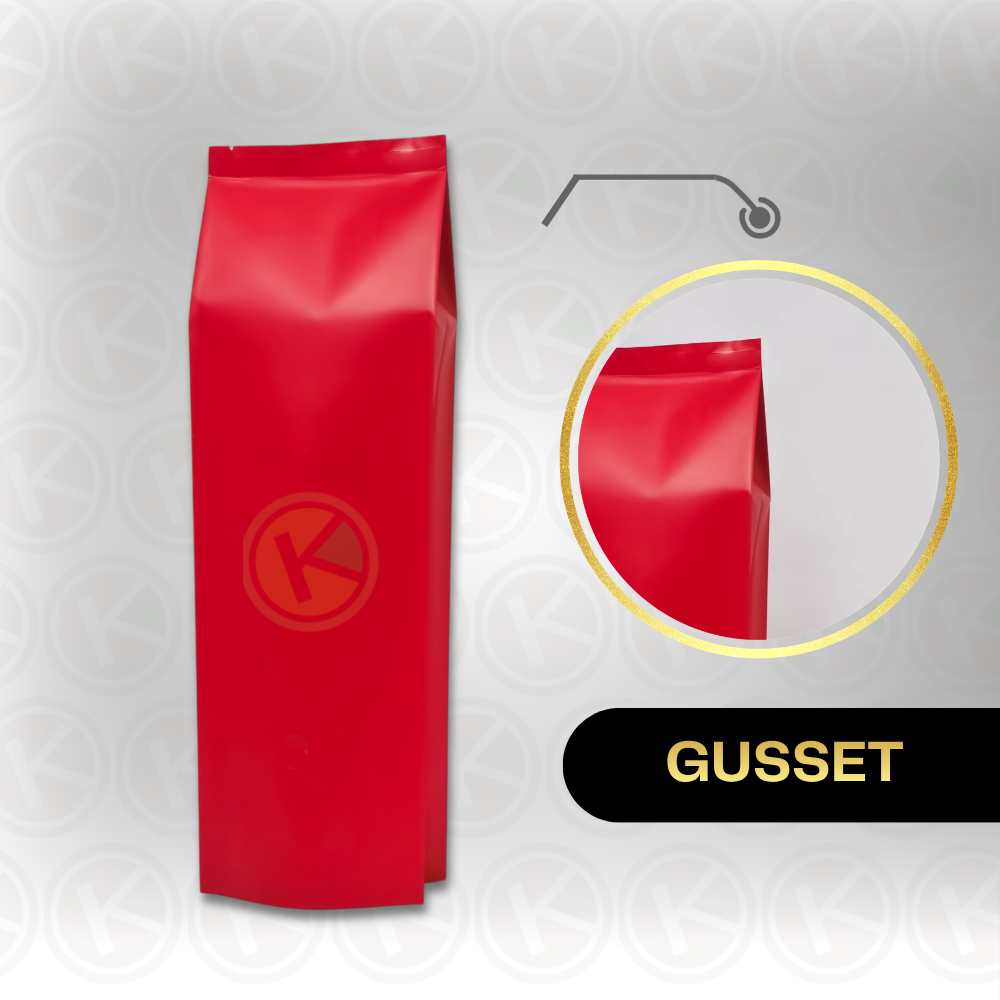 Gusset + Valve (13,5+7+1) x 42 Kemasan Plastik Metalized Merah Doff - Gambar 5