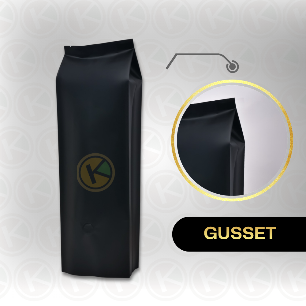 Gusset + Valve (13,5+7+1) x 42 Kemasan Plastik Metalized Hitam Doff - Gambar 5