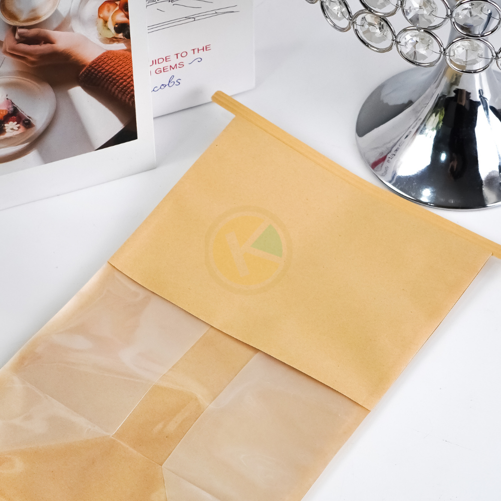 Kantong Kertas Coklat Roti Tawar 13 x 27- Paper Bag Snack Window Transparan - Gambar 5