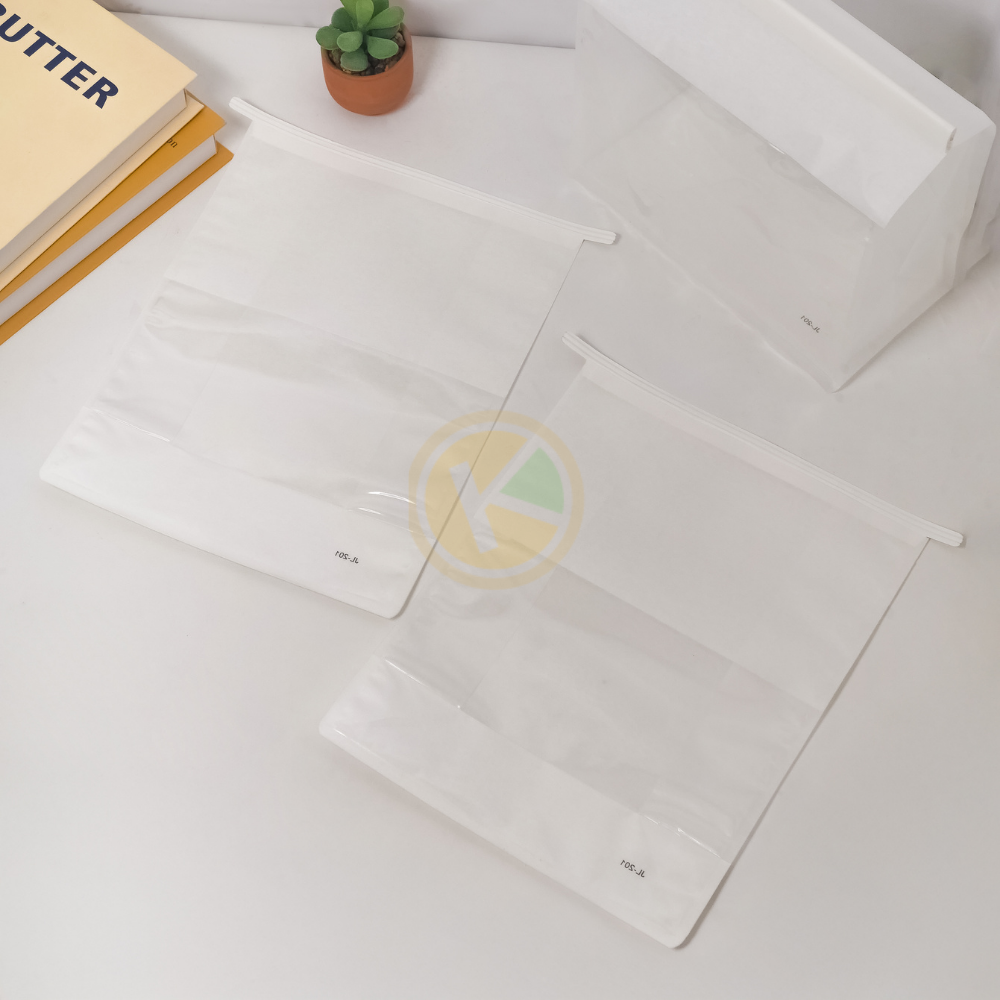 Kantong Roti Tawar 13x27 Wire Toast Bag Putih Window Transparan - Gambar 5