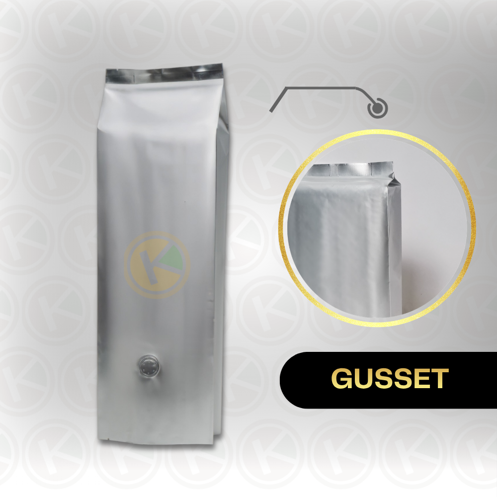 Gusset + Valve (13,5+7+1) x 42 Kemasan Plastik Metalized Silver Doff - Gambar 5