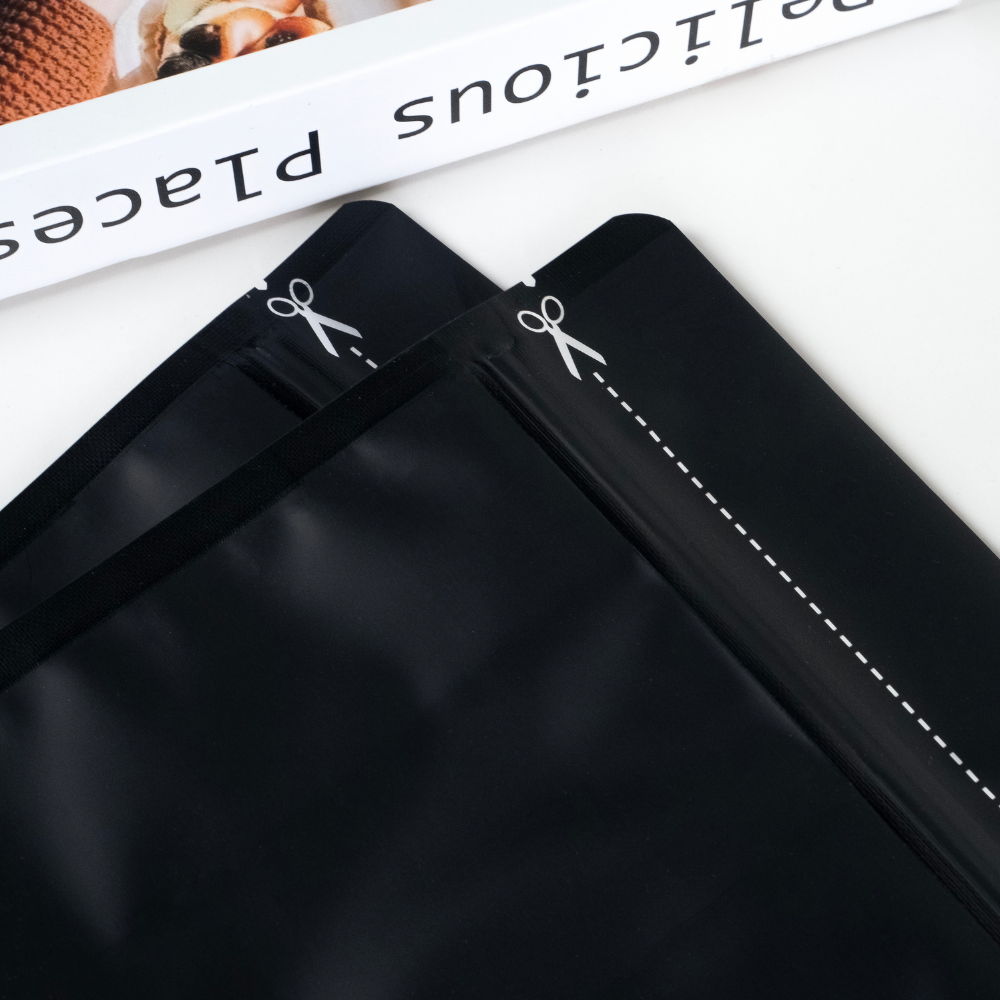 Flat Bottom 10 x 15 dengan Valve Kemasan Plastik Ziplock Warna Hitam - Gambar 8