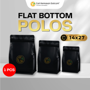 FB-P-H-14x27 Flat Bottom Polos Hitam 14 x 27 Metalized