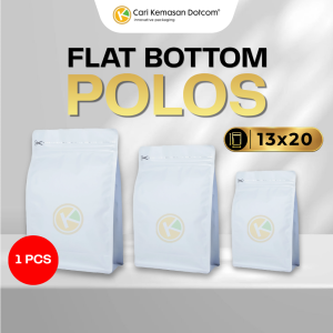 FB-P-P-13x20 Flat Bottom Polos Putih 13 x 20 Metalized