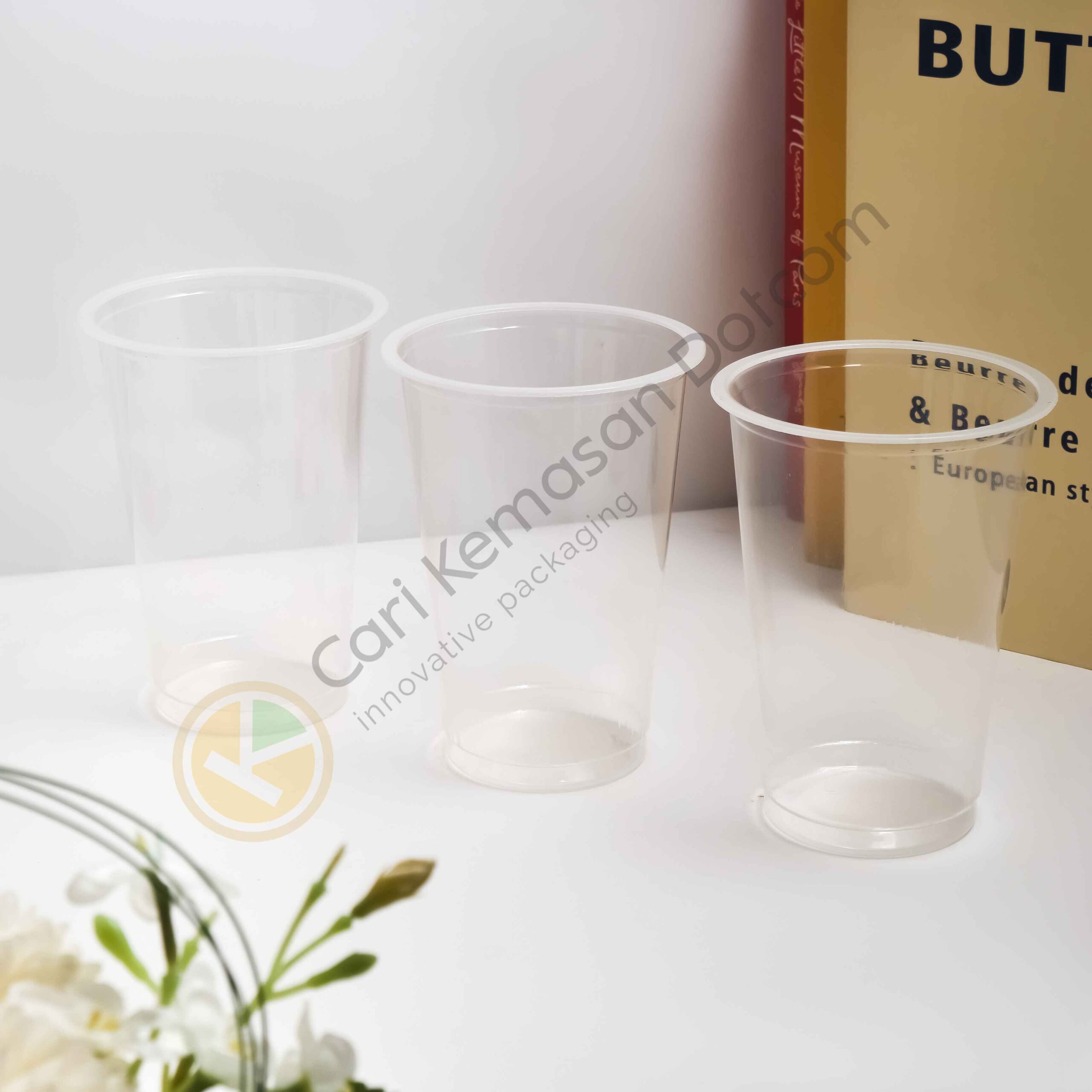 ISI 50 Gelas Plastik 18 Oz Transparan Cup Bening - Gambar 2