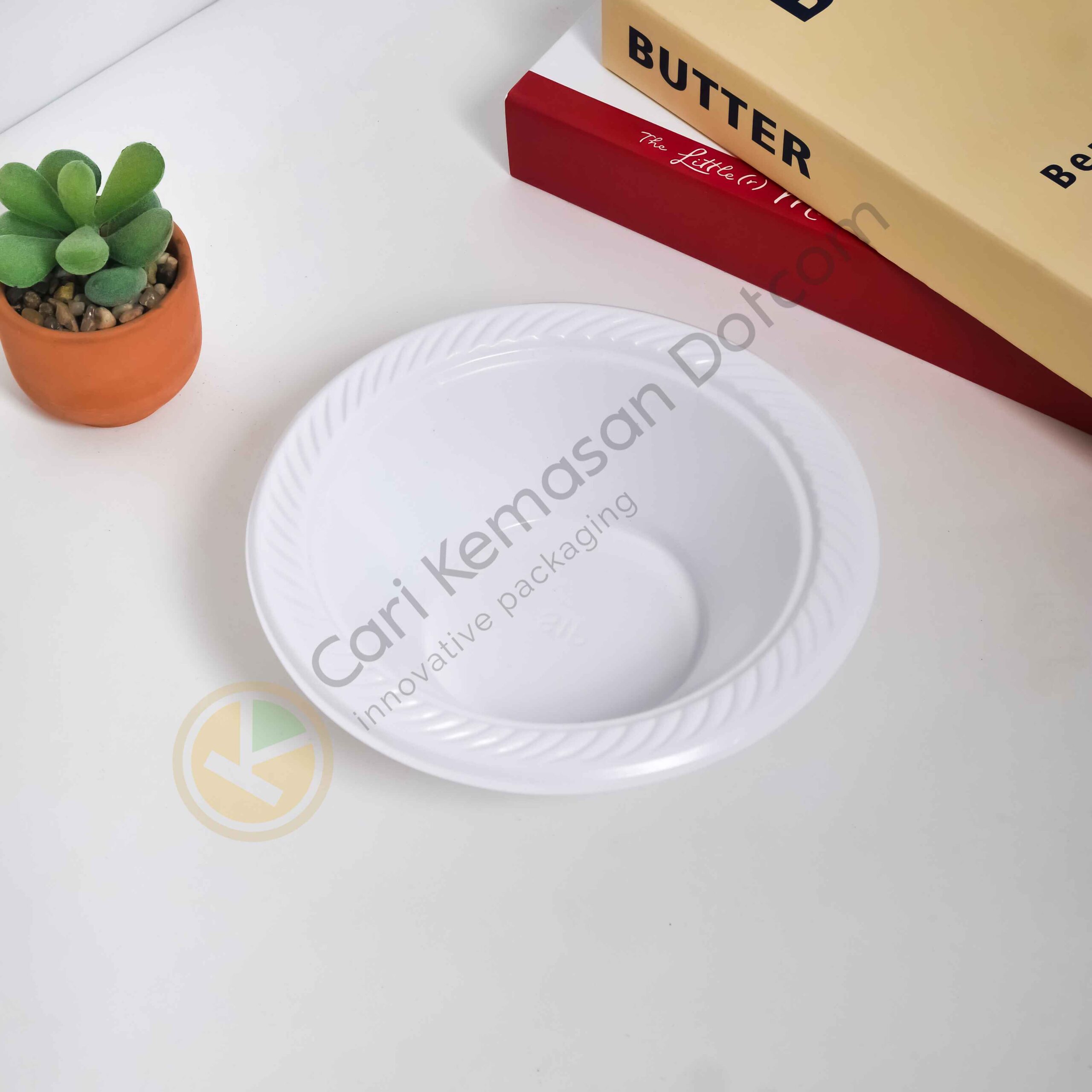 ISI 50 Mangkok Plastik Ukuran Besar (180 x 90 x 40) Food Grade Sekali Pakai Warna Putih - Gambar 2