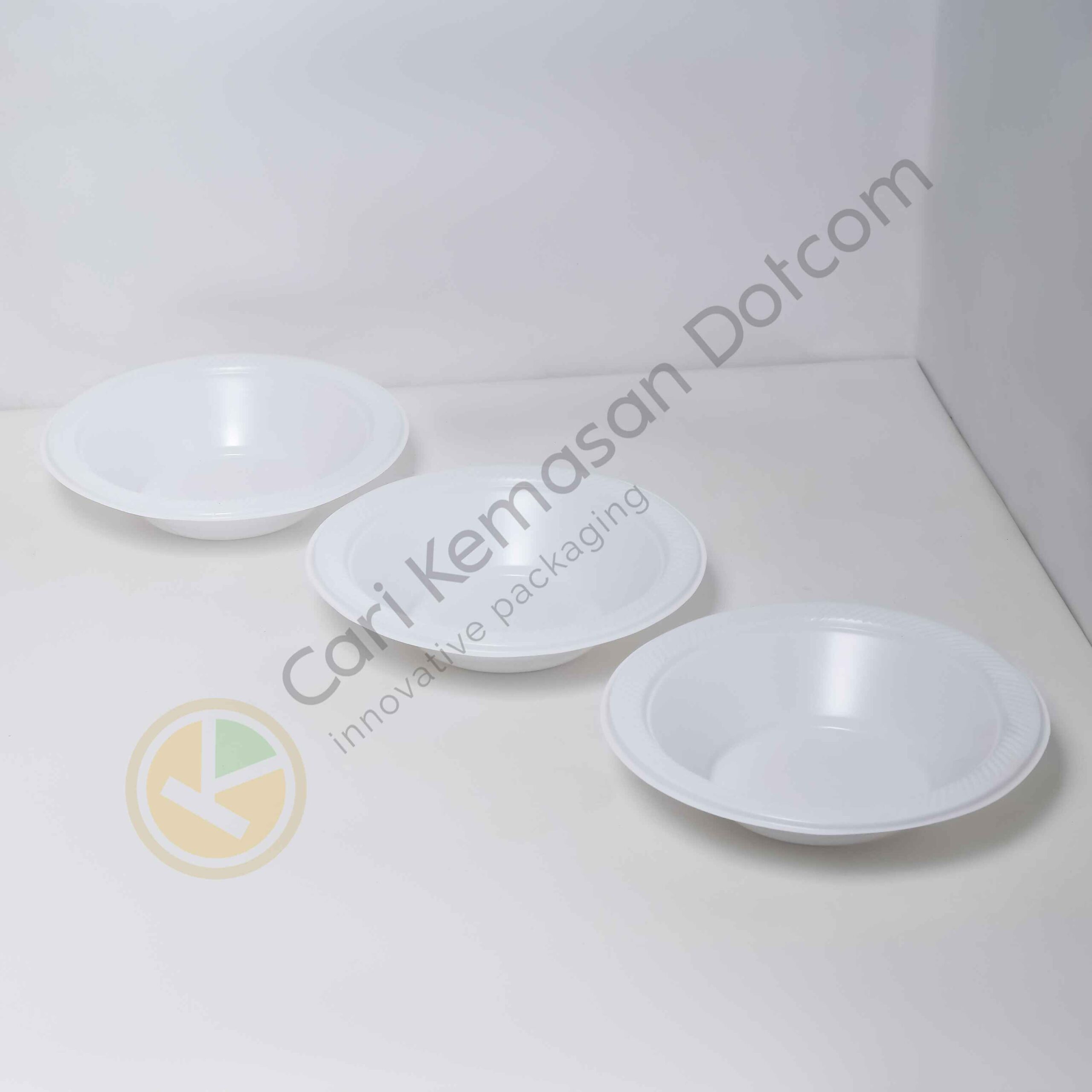 ISI 50 Mangkok Plastik Ukuran Besar (180 x 90 x 40) Food Grade Sekali Pakai Warna Putih - Gambar 3