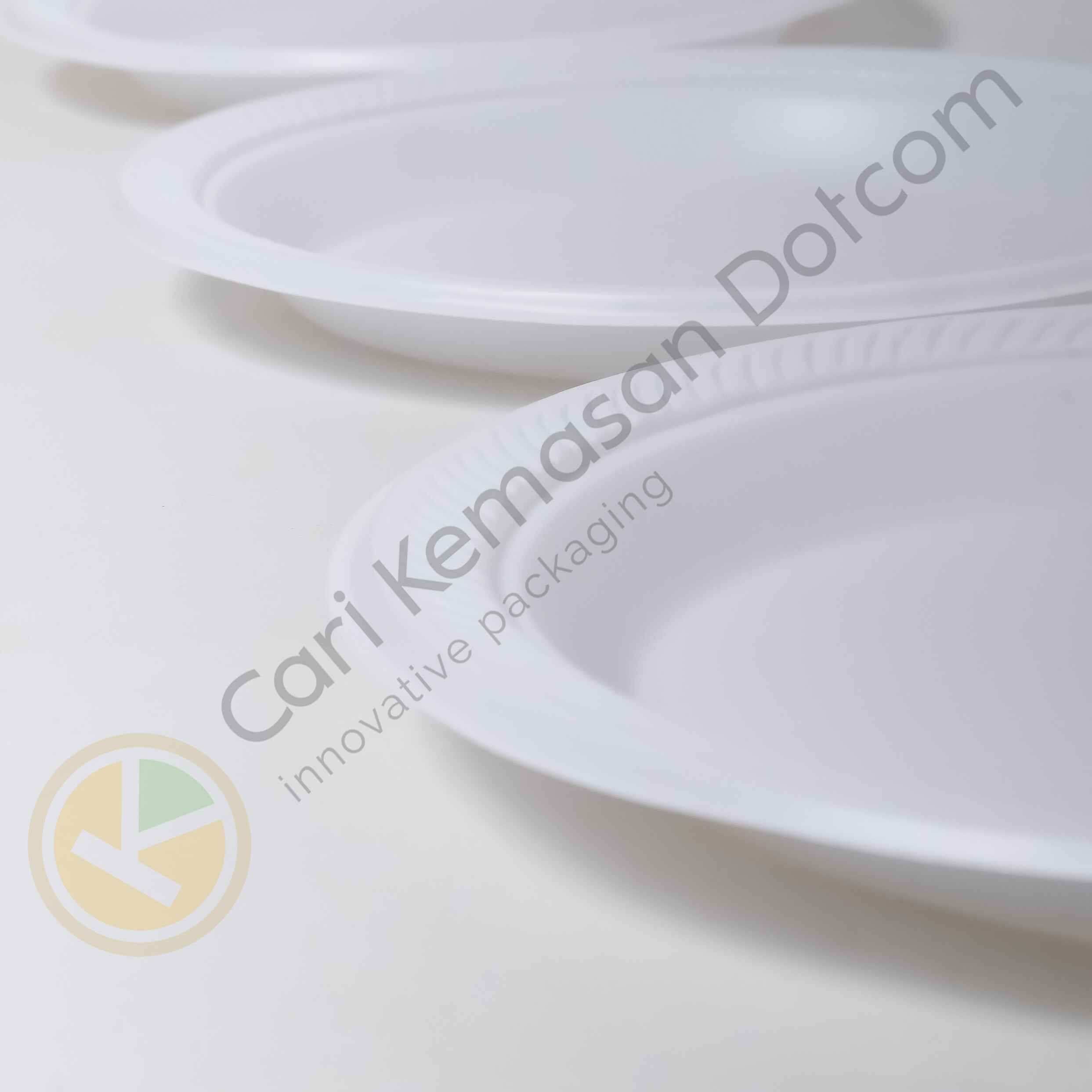 ISI 50 Piring Plastik Ukuran Kecil (150 x 110 x 20) Food Grade Sekali Pakai Warna Putih - Gambar 3