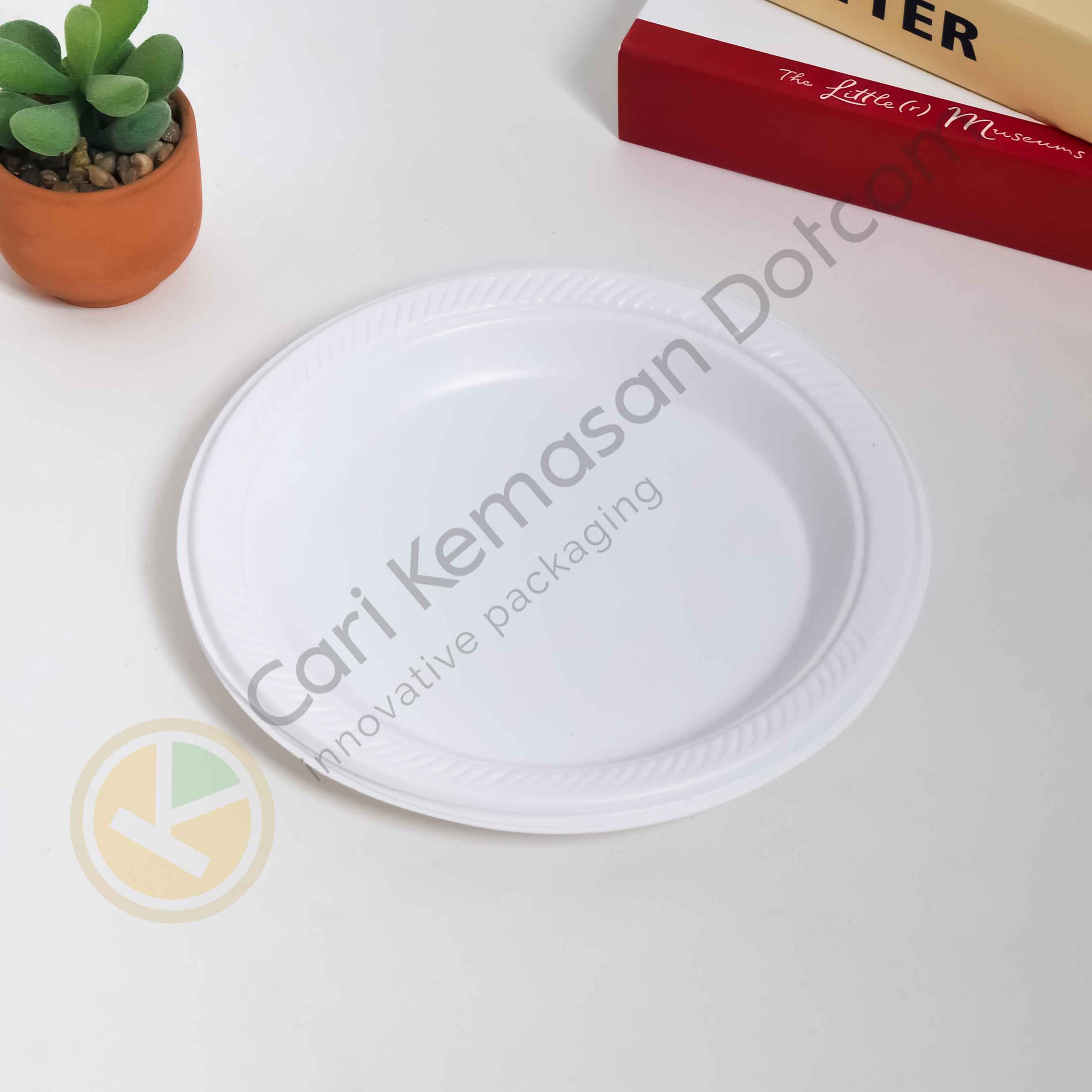 ISI 50 Piring Plastik Ukuran Kecil (150 x 110 x 20) Food Grade Sekali Pakai Warna Putih - Gambar 2