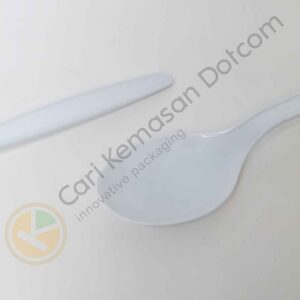 P1810538 ISI 25 Sendok Plastik Food Grade – Tebal Warna Putih