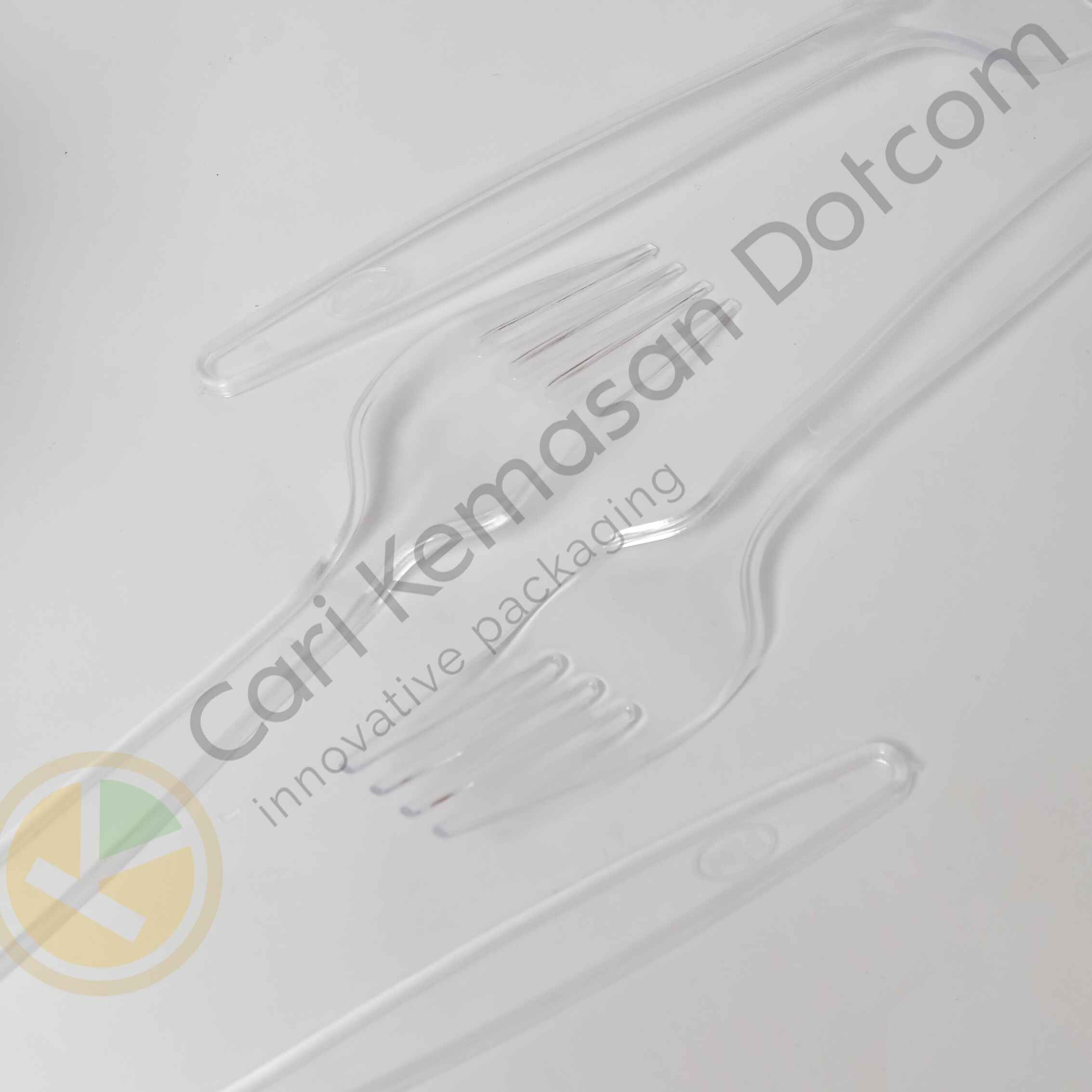 ISI 25 Garpu Plastik Food Grade – Warna Bening Transparan - Gambar 2