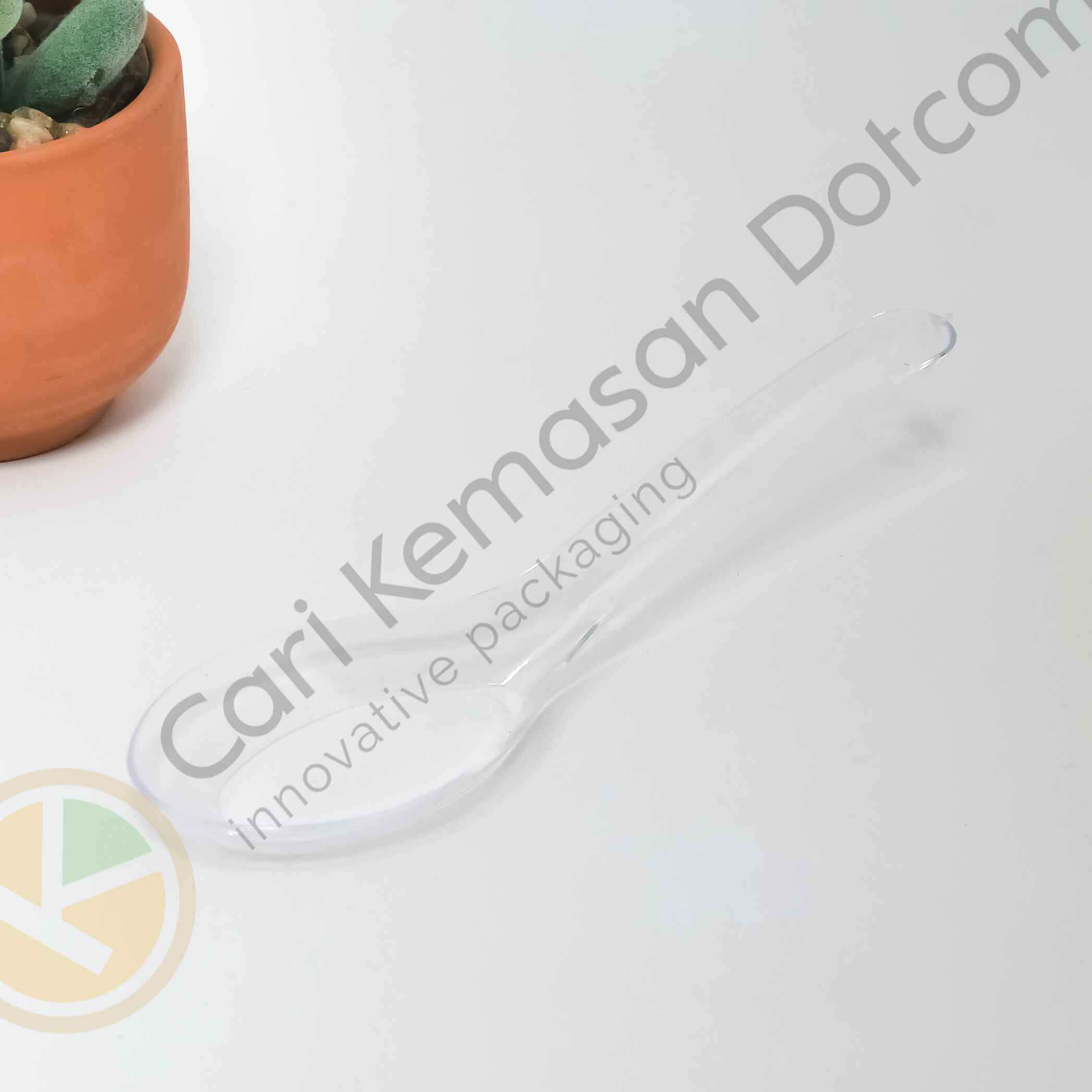 ISI 50 Sendok Bebek Plastik Food Grade – Tebal, Bening Transparan