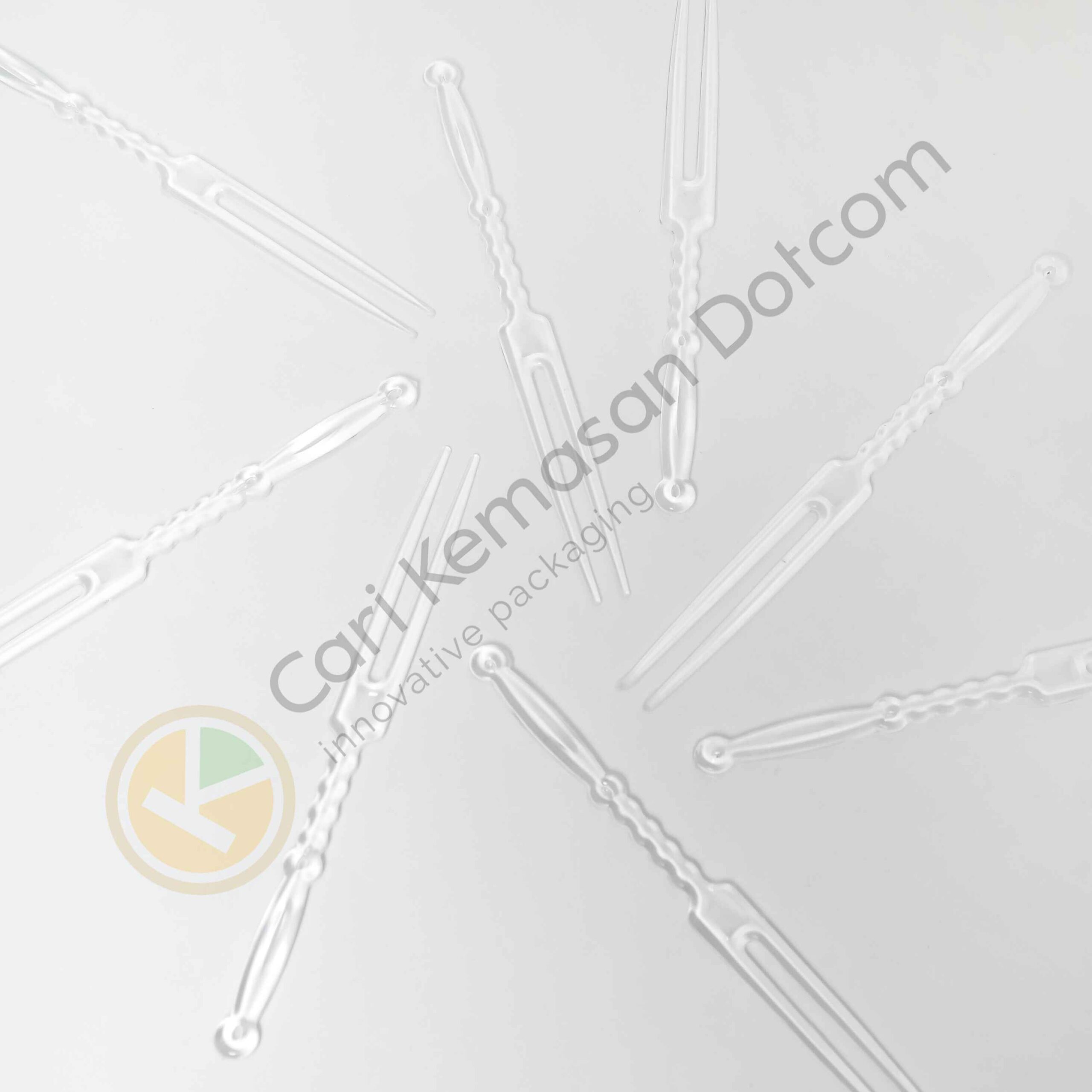 ISI 25 Garpu Mini Plastik Sekali Pakai – Warna Bening Transparan - Gambar 2